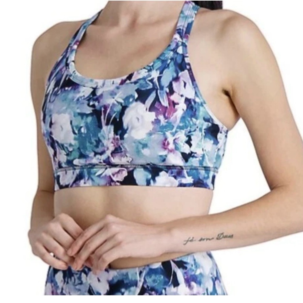 SET GAIAM Floral Bra L & Leggings XL Set Athletic Fit Pockets Multicolor